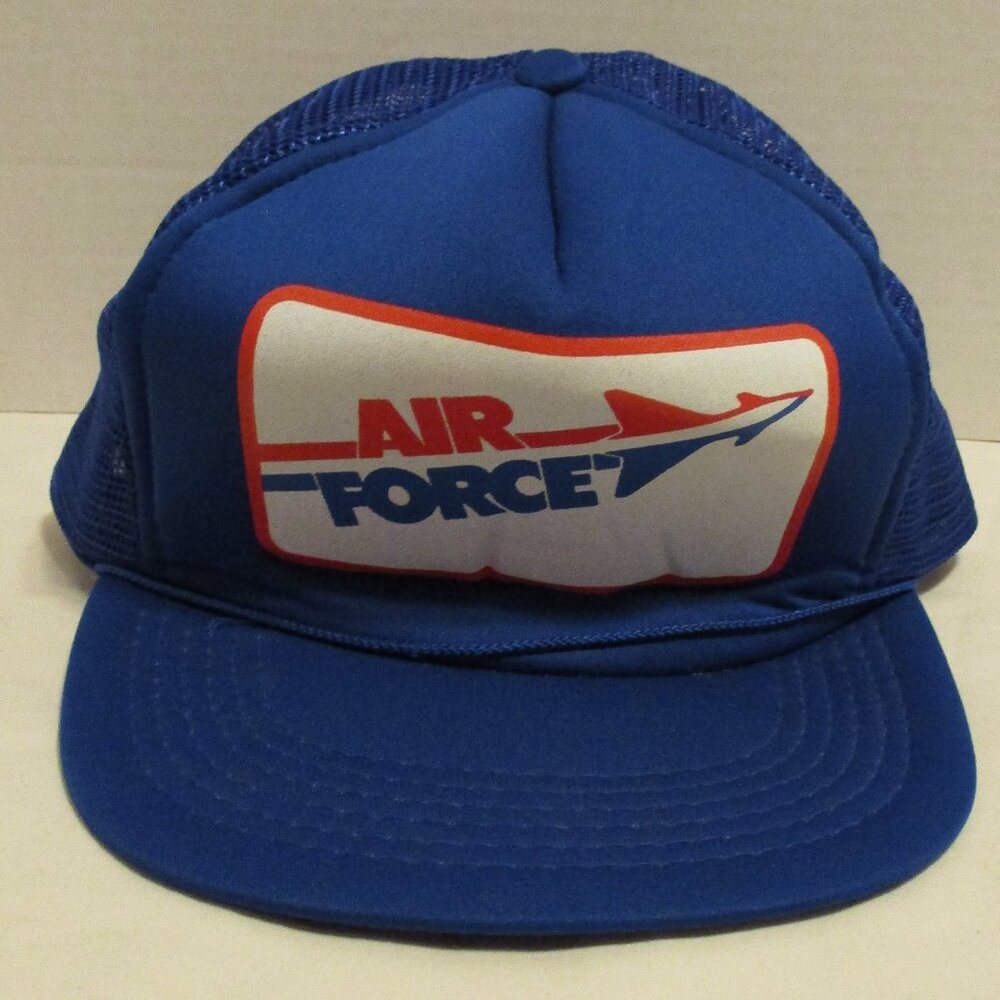 United States Air Force Men Red White Blue Graphic Mesh Snapback Hat Cap